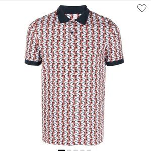 Sun 68 Bird Print Short Sleeve Polo Shirt